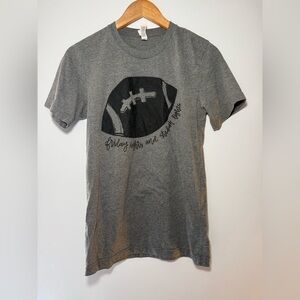 Women's Gray Football Graphic Tee